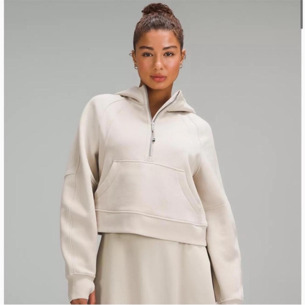 lululemon bone colored scuba hoodie